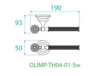 Подвесной полотенцедержатель, держатель для туалетной бумаги, хром Cezares OLIMP-TH04-01-Sw