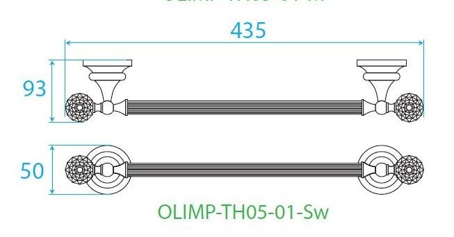 Полотенцедержатель, бронза Cezares OLIMP-TH05-02-Sw