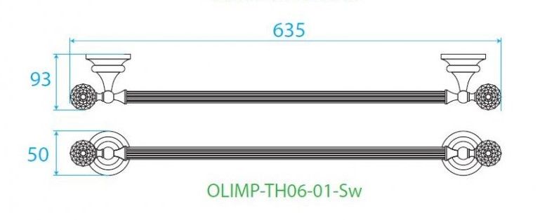 Полотенцедержатель, золото Cezares OLIMP-TH06-03/24-Sw