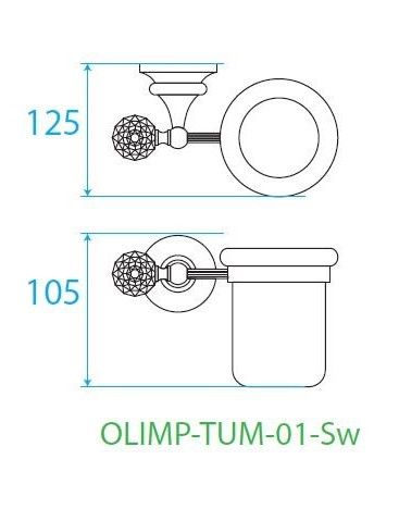 Стакан подвесной, хром Cezares OLIMP-TUM-01-Sw