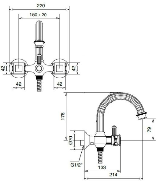 Смеситель для ванны и душа Cezares OLIMP-VD-01-Sw Смеситель для ванны и душа Cezares OLIMP-VD-01-Sw
