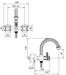 Смеситель для ванны и душа Cezares OLIMP-VD-03/24-Sw Смеситель для ванны и душа Cezares OLIMP-VD-03/24-Sw