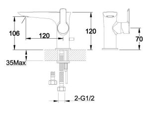Смеситель Orans  для раковины 1076K00