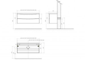 Тумба под раковину BelBagno подвесная 80x53см Capucino Lucido MARINO-800-2C-SO-CL-P