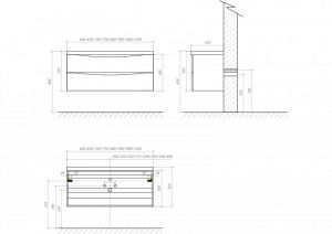 Тумба под раковину BelBagno подвесная 80x53см Nero Lucido MARINO-800-2C-SO-NL-P
