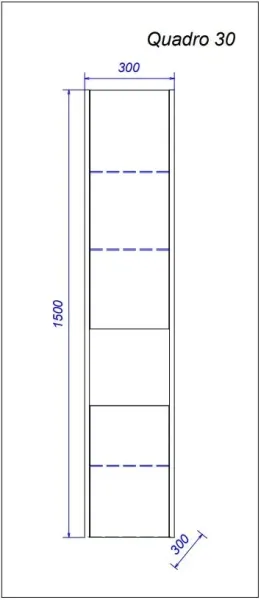 Пенал подвесной Aquanika Quadro AQQ3030150RU71 30 см дуб давос/белый