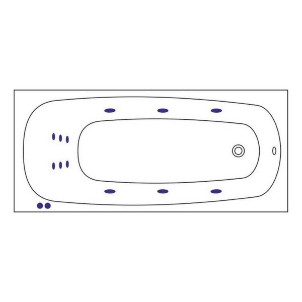 Гидромассажная ванна WHITECROSS Layla Slim 0122.180080.100.LINE.WH 180x80 см Line белый