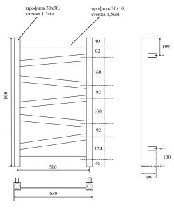 Полотенцесушитель водяной Point Феникс PN15158B П7 50x80см чёрный