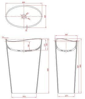 Раковина Montebianco Onda Grande 13008 60см белый Раковина Montebianco Onda Grande 13008 60см белый