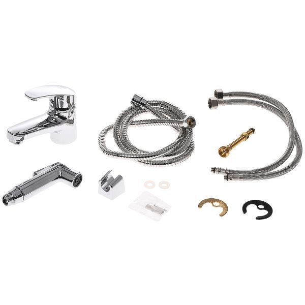 OneLife by Orange P01-022cr полимерный смеситель для раковины с гигиеническим душем, хром