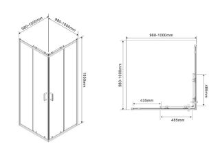 Душевой уголок Azario Vienna AZ-R36-100-MGR-CL 100x100 см профиль графит матовый стекло прозрачное