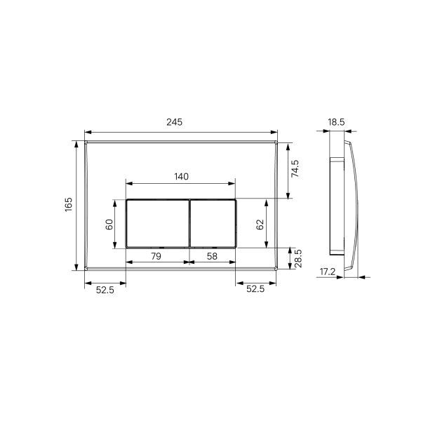 Инсталляция с клавишей смыва IDDIS Optima Home для подвесного унитаза OPH0000i32K