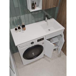 Тумба с раковиной под стиральную машину Orange Канди OPKD-110TUW+RAR 110 см белый