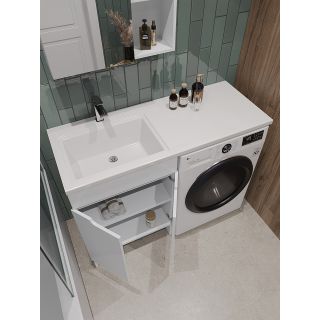 Тумба с раковиной под стиральную машину Orange Канди OPKD-120TUW+RAL 120 см белый