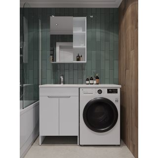 Тумба с раковиной под стиральную машину Orange Канди OPKD-120TUW+RAL 120 см белый