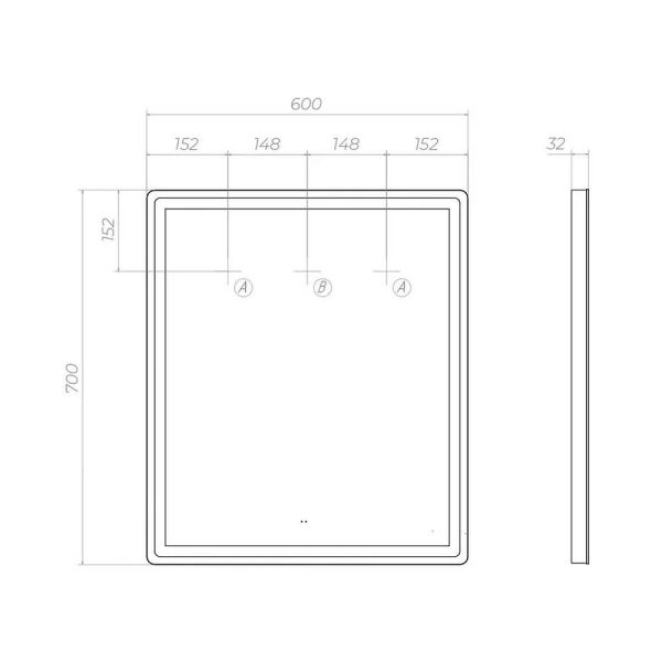 Зеркало с подсветкой Vigo Geometry Comfort 058 60 см