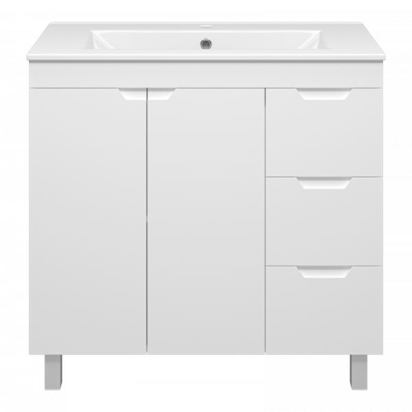 Напольная тумба под раковину Misty Оптима 90 см П-Опт-07090-011П3Я белый