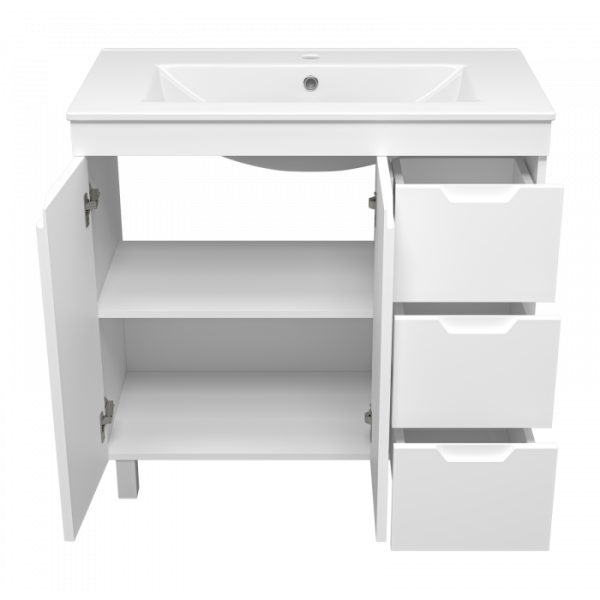 Напольная тумба под раковину Misty Оптима 90 см П-Опт-07090-011П3Я белый