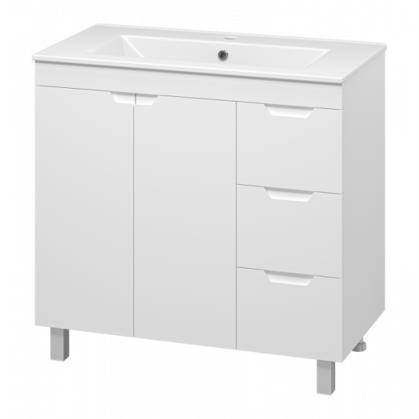 Напольная тумба под раковину Misty Оптима 90 см П-Опт-07090-011П3Я белый