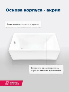 Акриловая ванна Aquanet Bright 347857 145x70 см с каркасом с боковой и фронтальной панелями