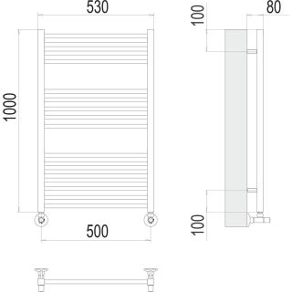 Полотенцесушитель водяной Terminus Сицилия 4670078530806 П16 50х100 см хром