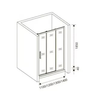 Душевое ограждение Good Door Orion WTW-140-G-CH 140*185 профиль хром, стекло grape