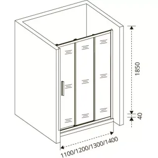 Душевое ограждение Good Door Orion WTW-110-C-CH 110*185 профиль хром, стекло прозрачное