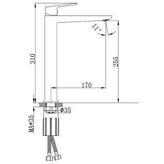 Смеситель для раковины Azario Alanti AZ-K9032GR графит