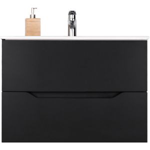 Orange Li-80Tub+Ra тумба подвесная c раковиной  B03-800w   , Line 80 черная.