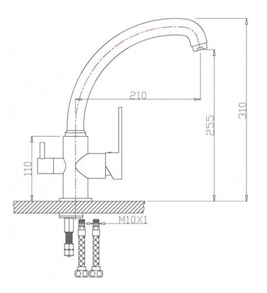 Смеситель для кухни ZORG Zorg Sanitary ZR 315 YF-33 BR