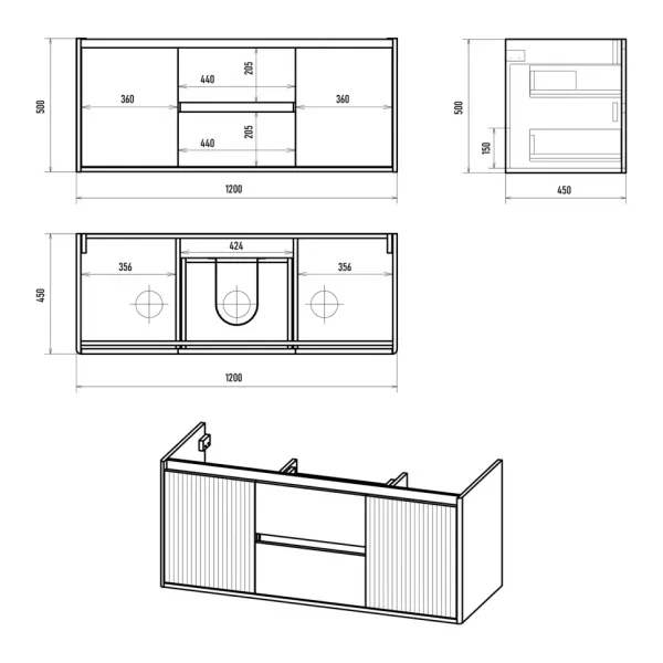 Подвесная тумба под раковину Brevita Wine 75 Win-09120-04-01-2Я белый
