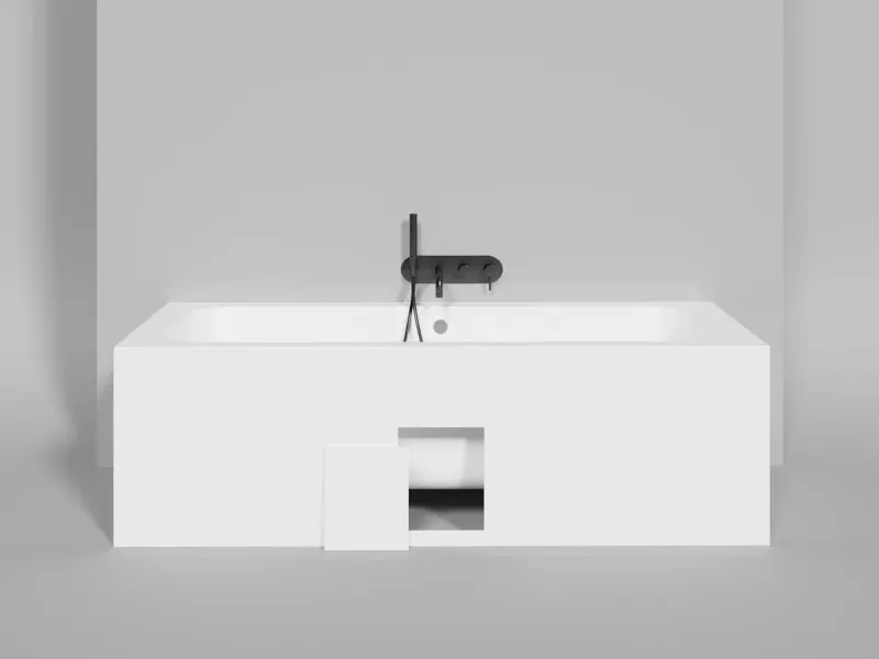 Ванна из искусственного камня Salini Orlanda Axis S-Sense 103211GRF 190x80см RAL полностью