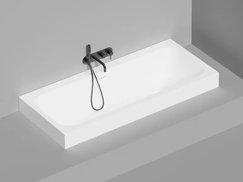 Ванна из искусственного камня Salini Orlanda Axis Kit S-Sense 103312MRH 180x80см RAL снаружи