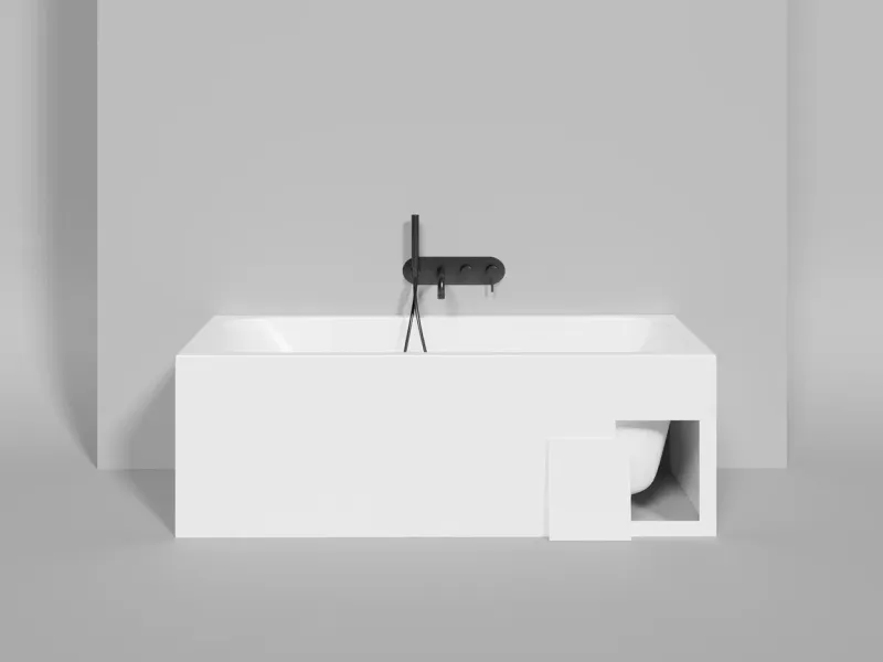 Ванна из искусственного камня Salini Orlanda Kit S-Sense 102115MRH 160x70см RAL снаружи
