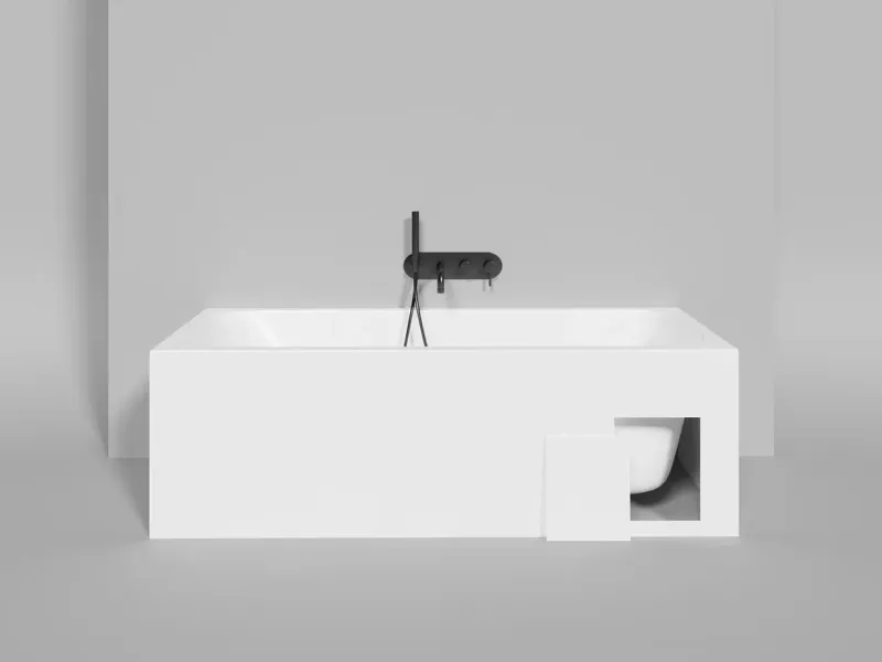 Ванна из искусственного камня Salini Orlanda Kit S-Stone 102121MRH 170x70см RAL снаружи