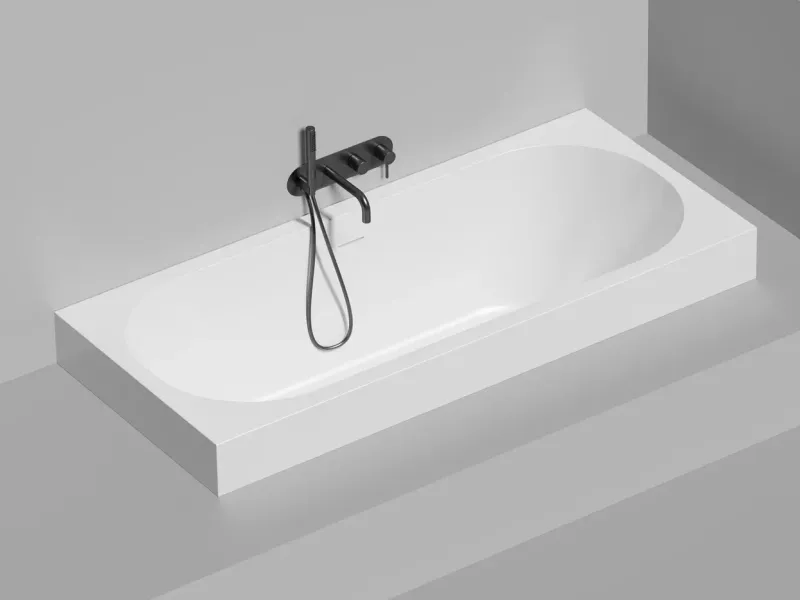 Ванна из искусственного камня Salini Ornella Axis Kit S-Sense 103511MRH 180x80см RAL снаружи