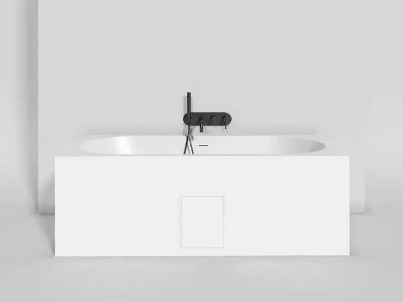 Ванна из искусственного камня Salini Ornella Axis Kit S-Sense 103511GRH 180x80см RAL снаружи