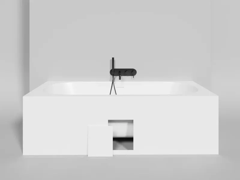 Ванна из искусственного камня Salini Ornella Axis Kit S-Sense 103512M 190x90см белый матовый