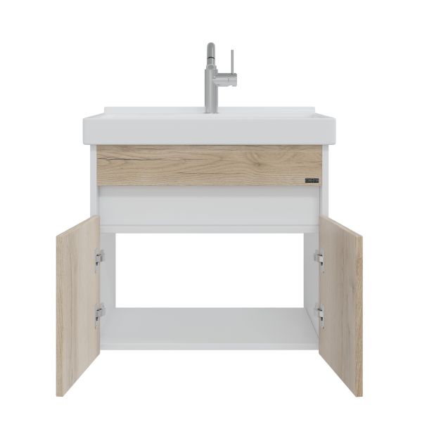 Подвесная тумба под раковину Санта Мира 700477 60 см дуб австрийский/белый