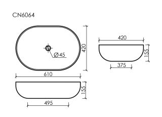 Раковина Ceramicanova Элемент (Element) CN6064 61 см белый