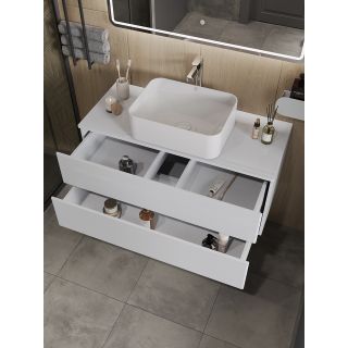 Тумба с раковиной Orange Отто Ot-100TuMDF+B02-460W 100 см белый глянец