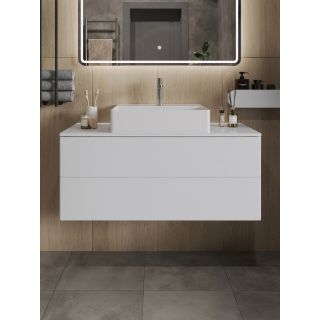 Тумба с раковиной Orange Отто Ot-100TuMDF+B04-500W 100 см белый глянец
