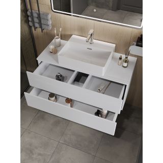 Тумба с раковиной Orange Отто Ot-100TuMDF+B04-500W 100 см белый глянец