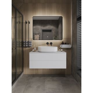 Тумба с раковиной Orange Отто Ot-100TuMDF+B04-600W 100 см белый глянец