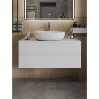 Тумба с раковиной Orange Отто Ot-100TuMDF+B05-520W 100 см белый глянец