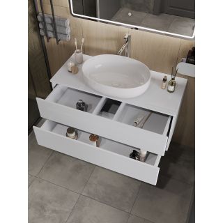 Тумба с раковиной Orange Отто Ot-100TuMDF+B05-520W 100 см белый глянец