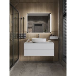 Тумба с раковиной Orange Отто Ot-100TuMDF+B05-520W 100 см белый глянец