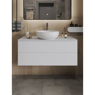 Тумба с раковиной Orange Отто Ot-100TuMDF+B07-420W 100 см белый глянец