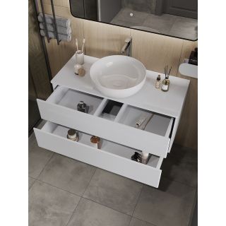 Тумба с раковиной Orange Отто Ot-100TuMDF+B07-420W 100 см белый глянец