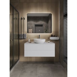 Тумба с раковиной Orange Отто Ot-100TuMDF+B07-420W 100 см белый глянец